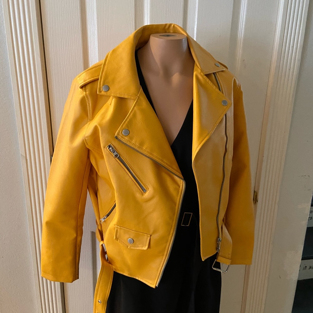 Faux leather biker jacket